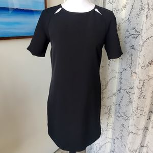 Bordeaux Little Black Dress - Short sleeve, Mid thigh Length
